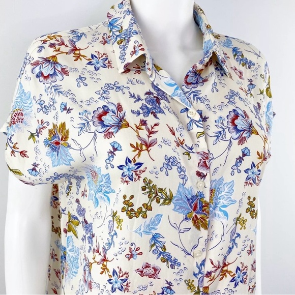 Joie Size Small Floral Print Women's Top - Multicolor 100% Polyester. EUC - Picture 4 of 8
